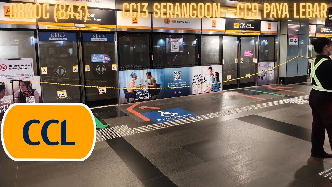 CC13 Serangoon-CC9 Paya lebar Alstom Metropolis C830C (843) 