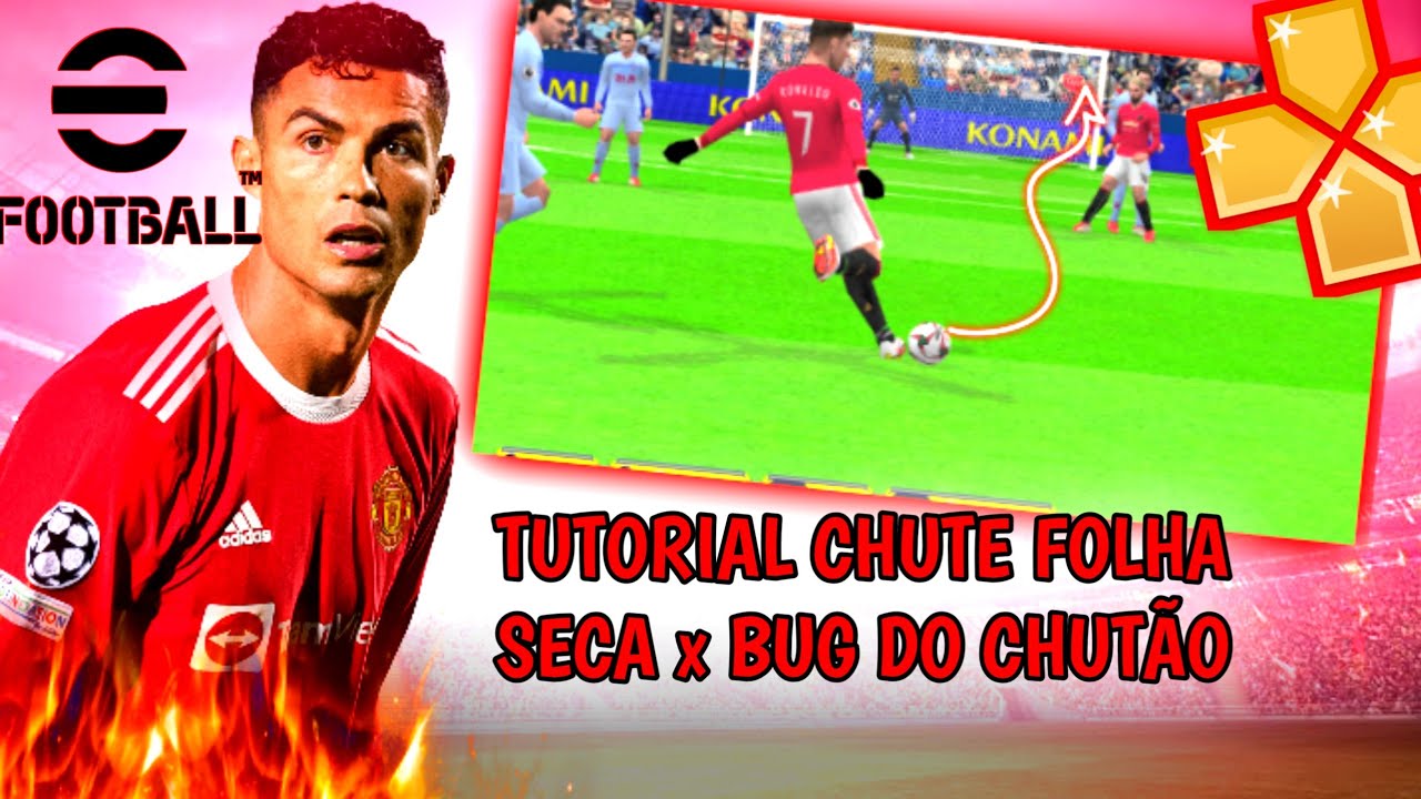 TUTORIAL CHUTE DO CR7 (FOLHA SECA) COM JOGADOR FUTEBOL EUROPEU•efootball ppsspp•ps2