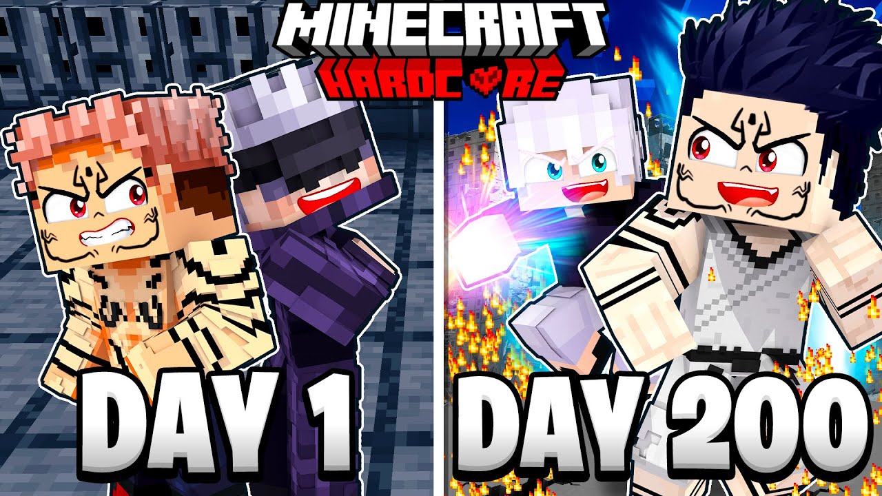 I Survived 200 Days as GOJO & SUKUNA in Jujutsu Kaisen Minecraft! [FULL MOVIE]