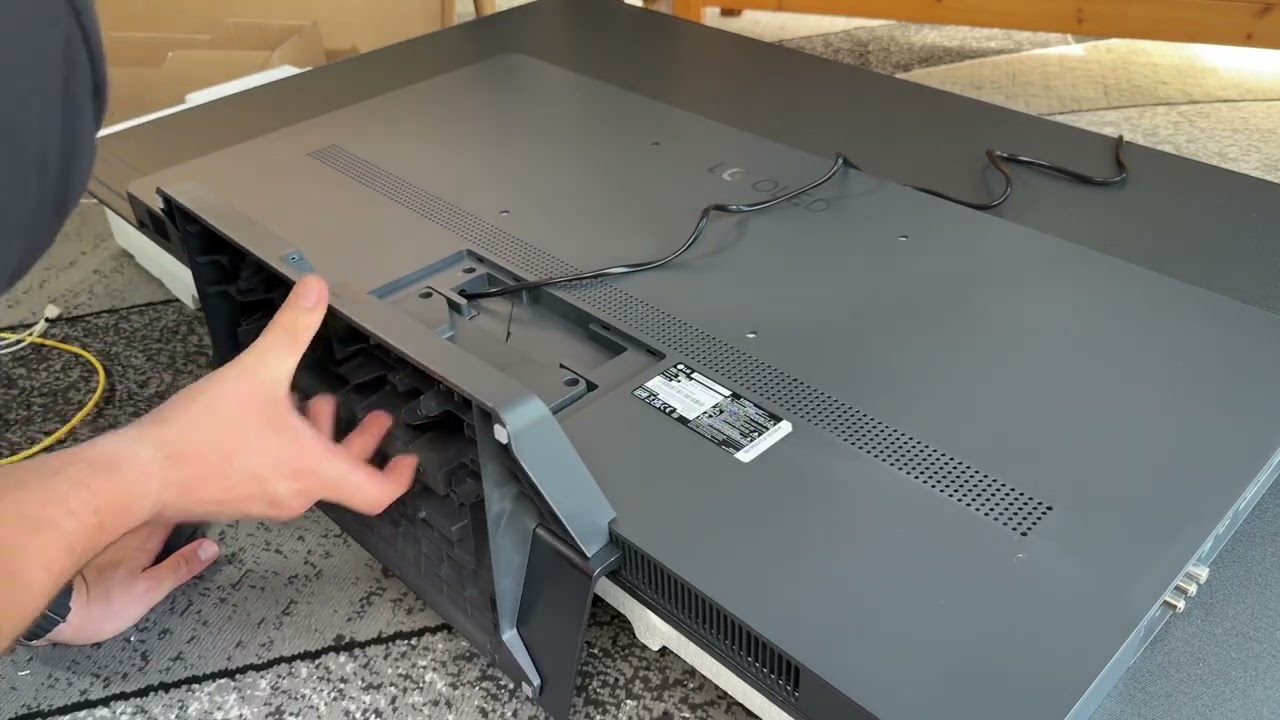 TV-Fuß Montage und Kabelmanagment LG OLED65C27LA TV 164 cm (65 Zoll) OLED evo Fernseher Anleitung