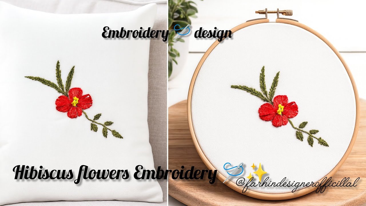 Thread Embroidery Design Stitching//Easy Way for Cushion/pillow Cover #embroidery #design 
