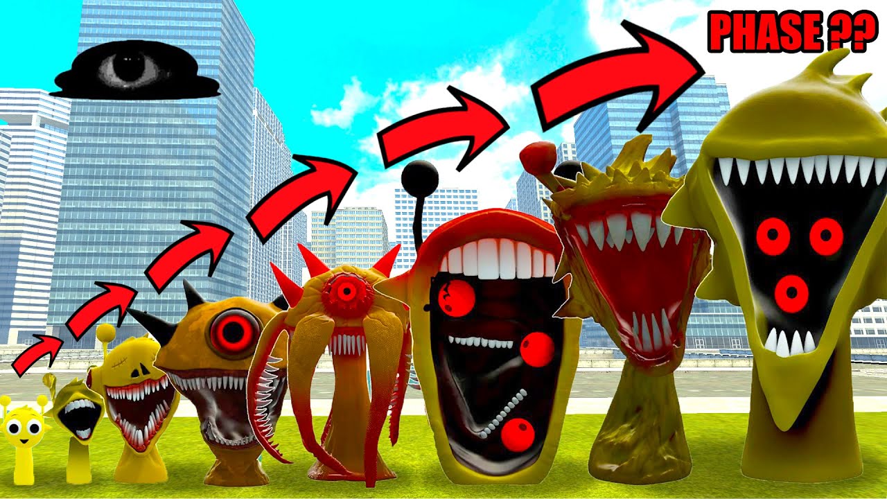 NEW ALL PHASES 1-10 EVOLUTION OF SIMON YELLOW SPRUNKI In Garry's Mod!