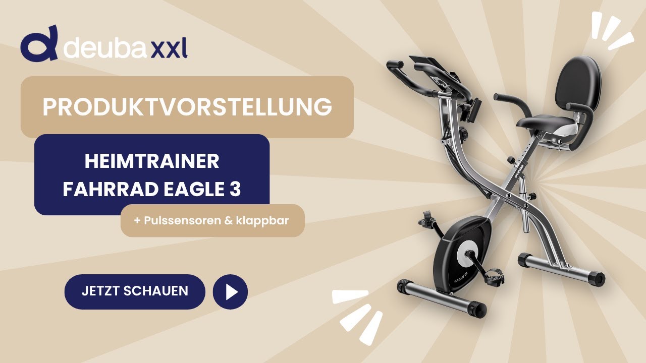 SPORTANA&reg; Heimtrainer Fahrrad Eagle 3 klappbar Pulssensoren