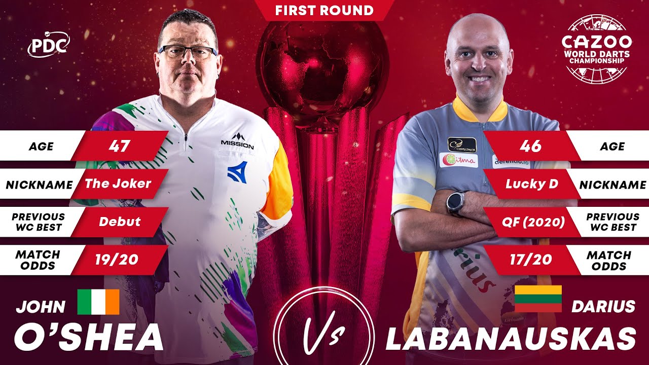 PDC World Darts Championship 2023 Round 1 John O'Shea vs Darius Labanauskas 2022 12 21 HUN