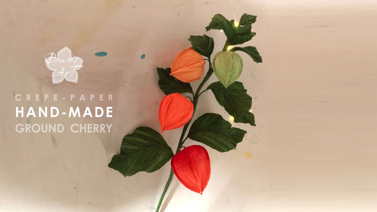 Hand made 🌸 Paper Flower a Ground Cherry.  Would you like to see a really cool and realistic Cherry?