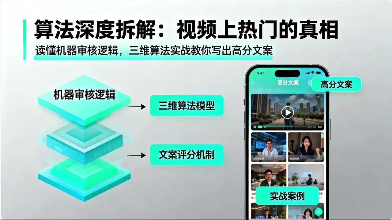 【算法深度拆解】视频上热门的真相：读懂机器审核逻辑，三维算法实战教你写出高分文案