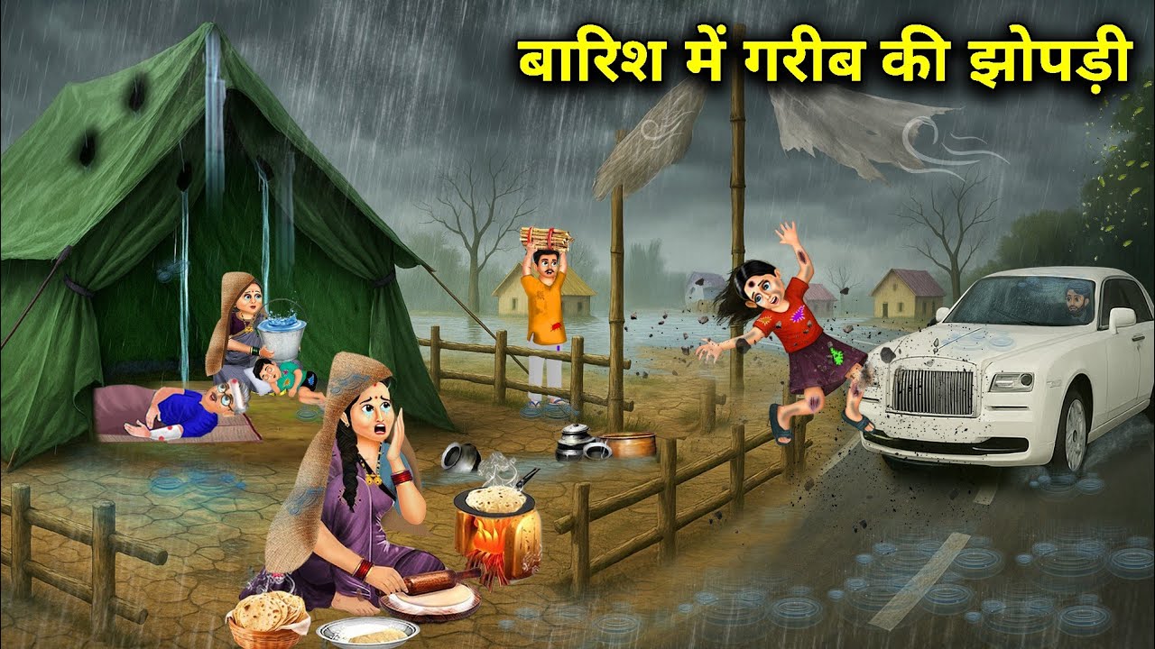बारिश में गरीब की झोपड़ी || Poor's Hut In Rain || Cartoon Video || Sas Bahu Ki Jugalbandi 