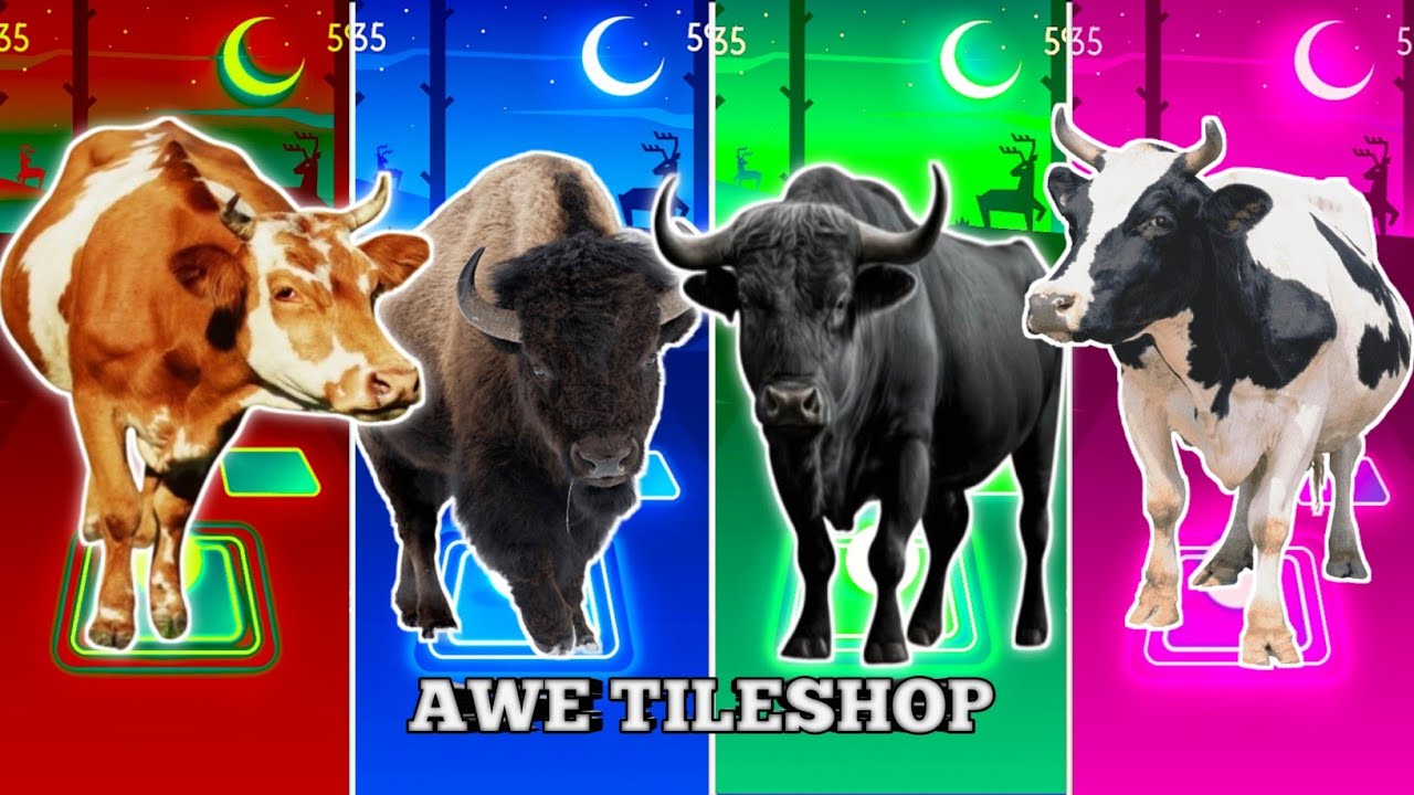Funny cow Brown 🐂🆚 Funny Buffalo 🐃🆚 Funny Bull 🐂🆚 Funny Cow 🐄|Coffin Dance Tiles Hop 🪩🌈🔥🎊💥