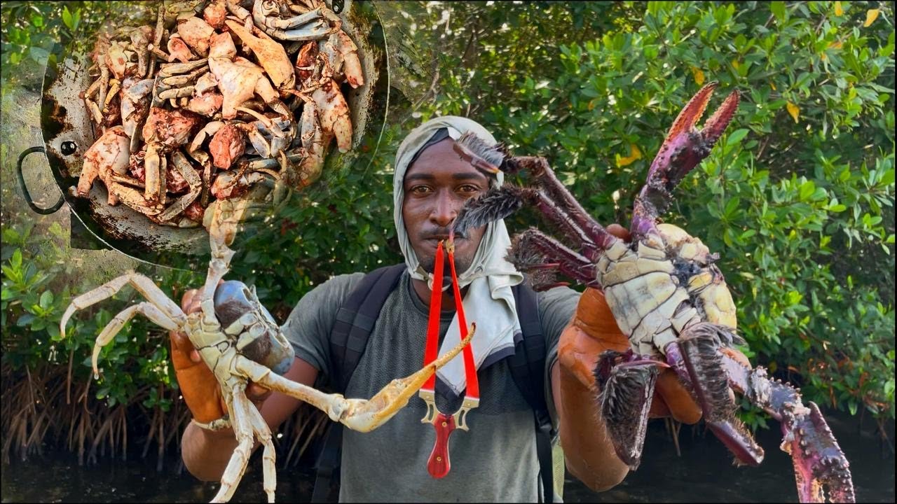 Solo Crab Hunt with my Bare Hand and Slingshot