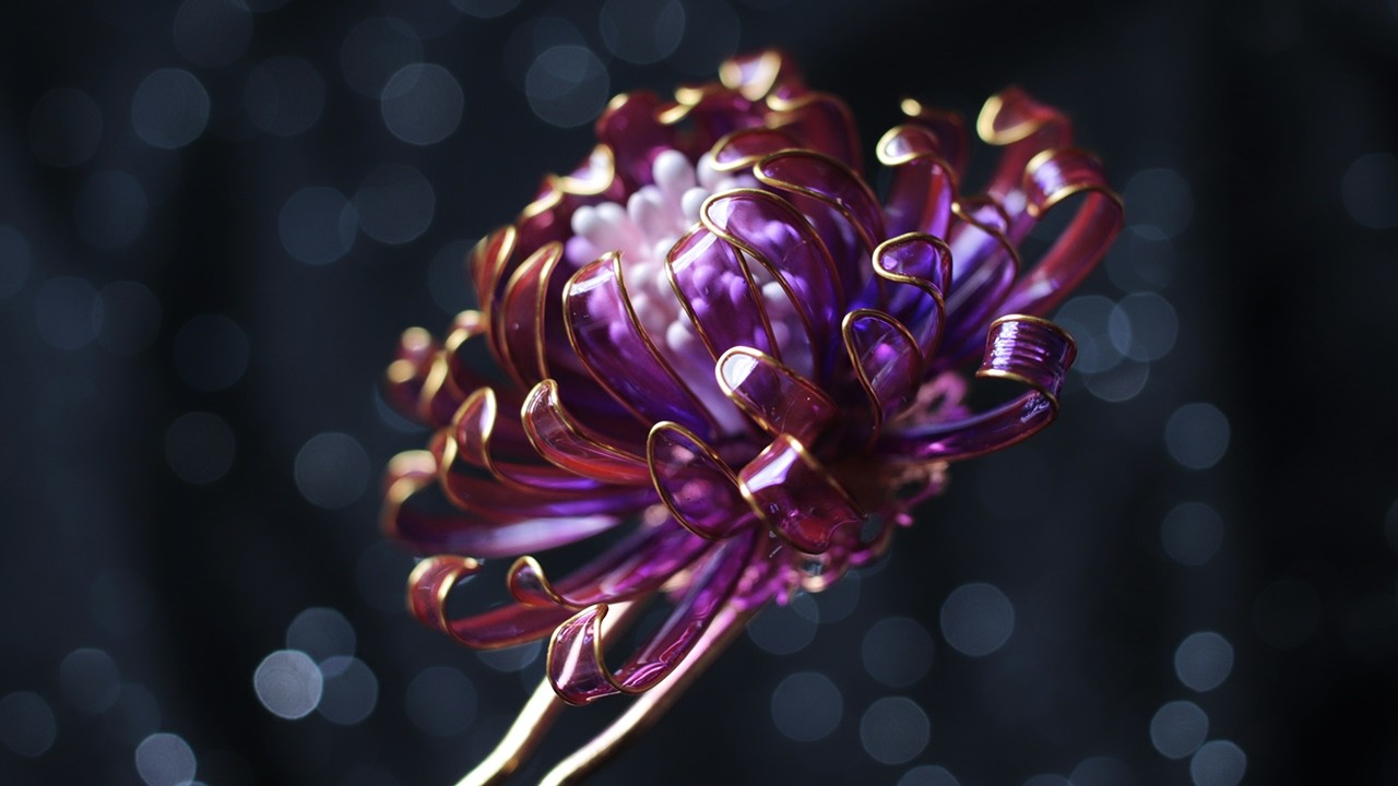 [레진아트] (ENG)🌼국화 모티브의 꽃 비녀 만들기/Making a flower hairpin with a chrysanthemum motif/アメリカンフラワー