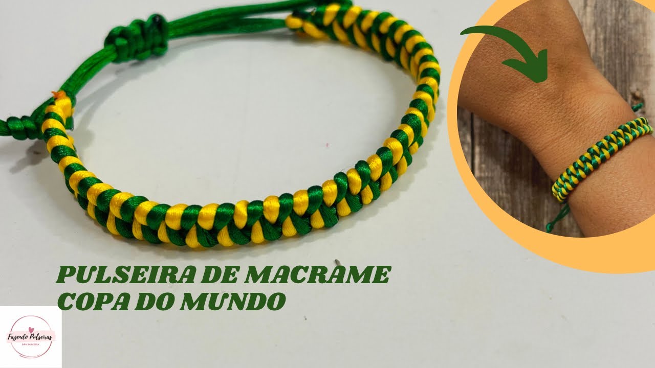 COMO FAZER PULSEIRA PARA COPA DO MUNDO| DIY| F&Aacute;CIL DE FAZER