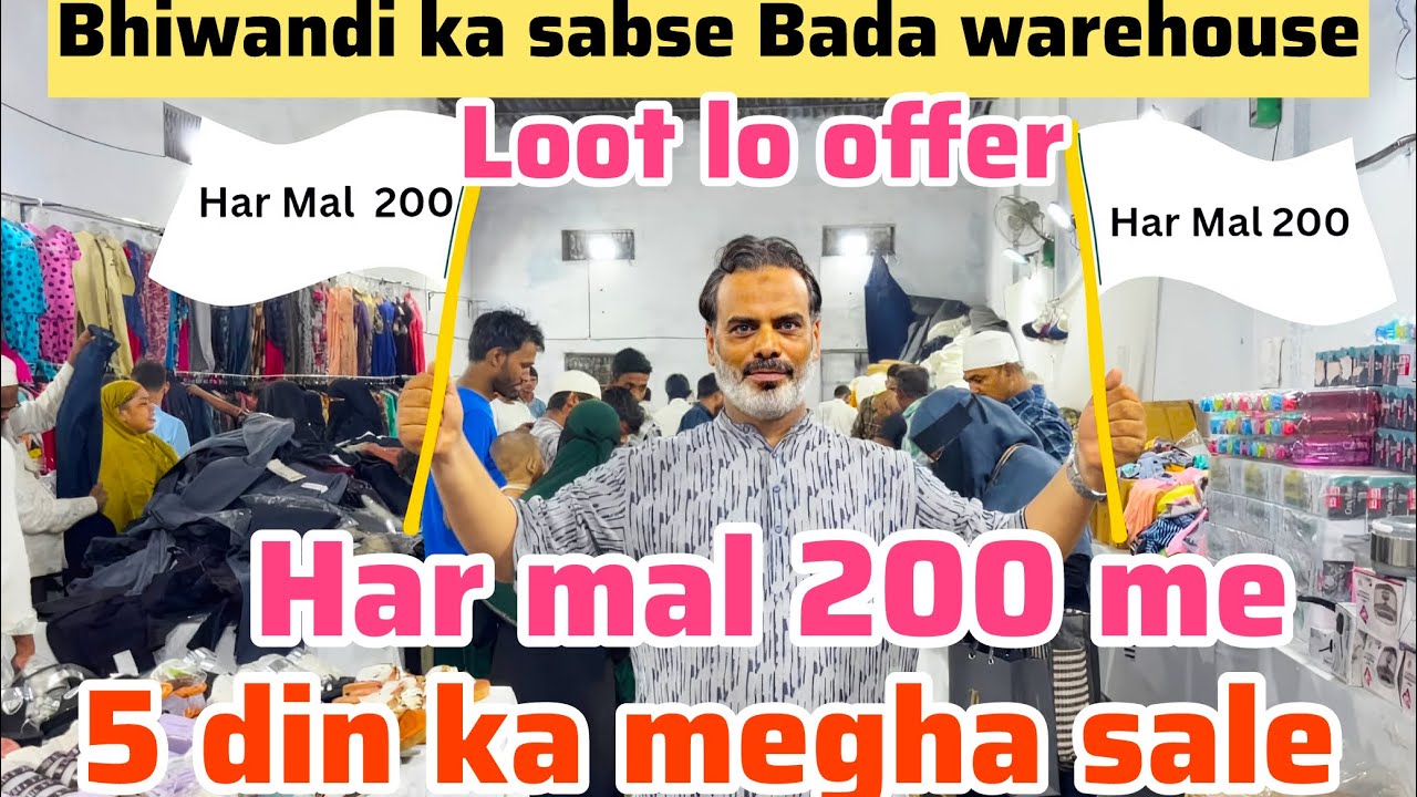 Bhiwandi ka sabse Bada warehouse ladies, suit gown, ladies and jeans, shoes,jeans, pantT-shirt200me
