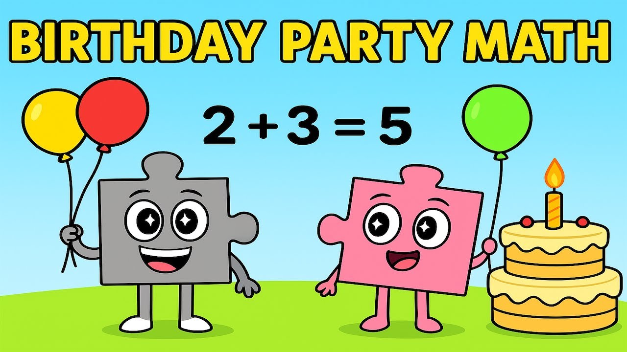 Learn Addition & Subtraction with Puzzle Buddies | Birthday Party Math 🎉