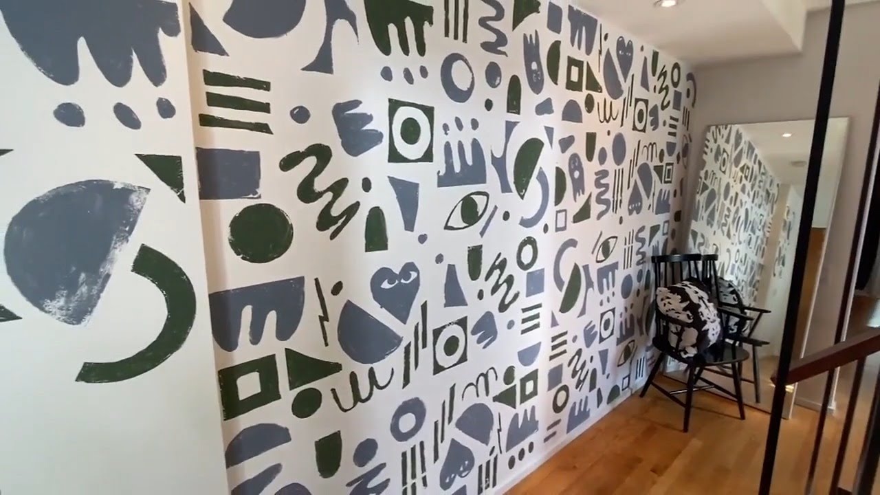 How to create trendy hand painted wall paper for under $20
