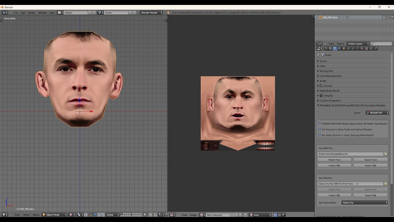 Como crear faces para PES 2014 PSP ESTILO PES6 PC