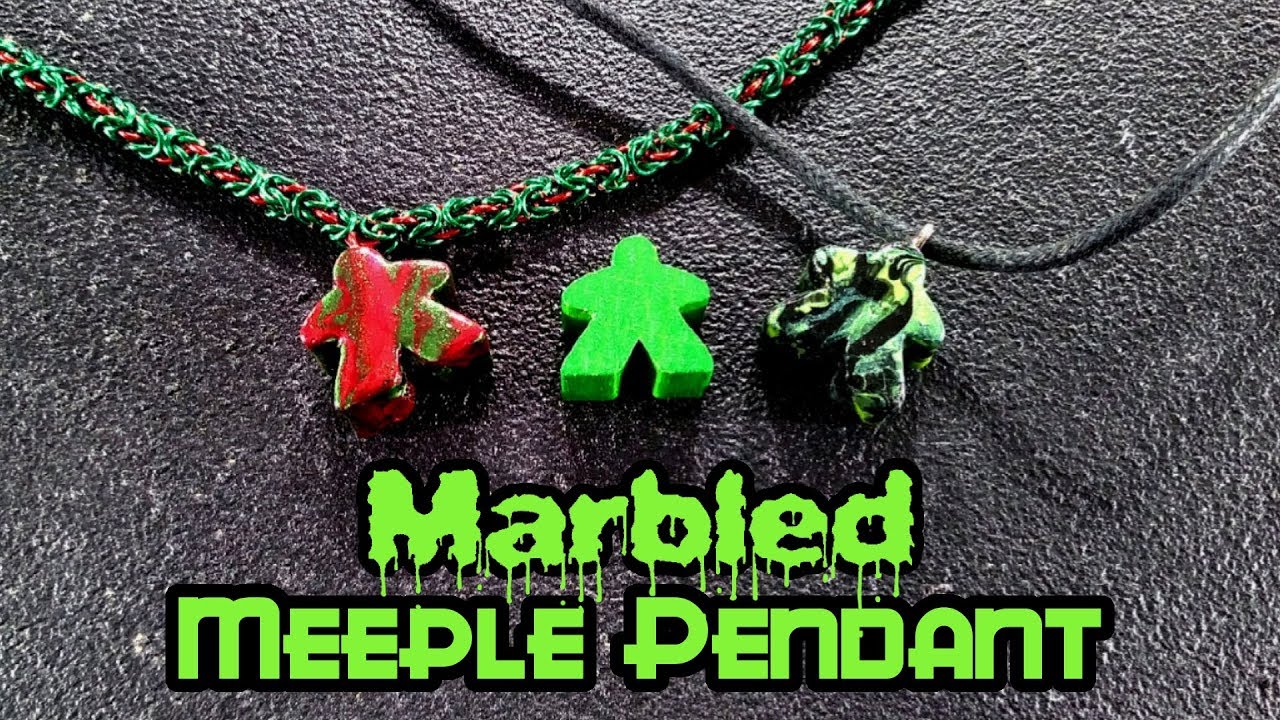 Marbled Meeple Pendant - Nail Polish Hydro Dip - DIY With Cly Ep. 13