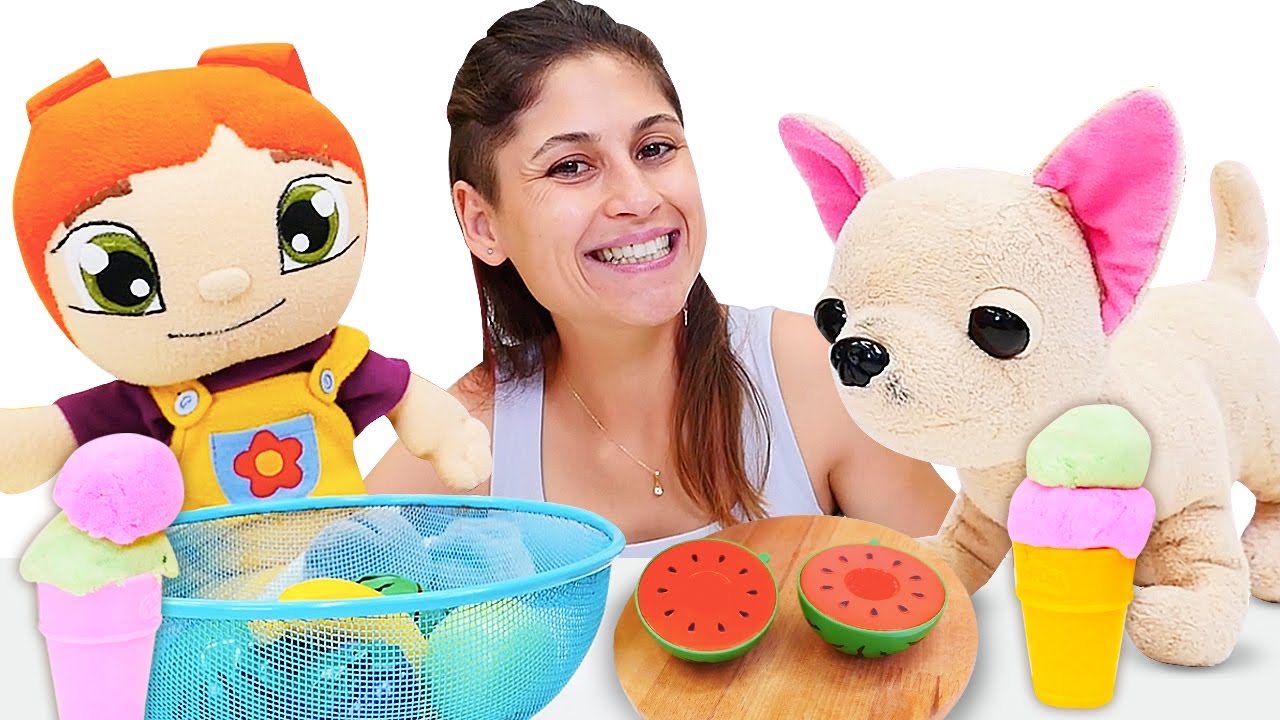 Ayşe Lili ve Loli ile meyveli dondurma yapıyor! Kız çocukları için evcilik oyunları!