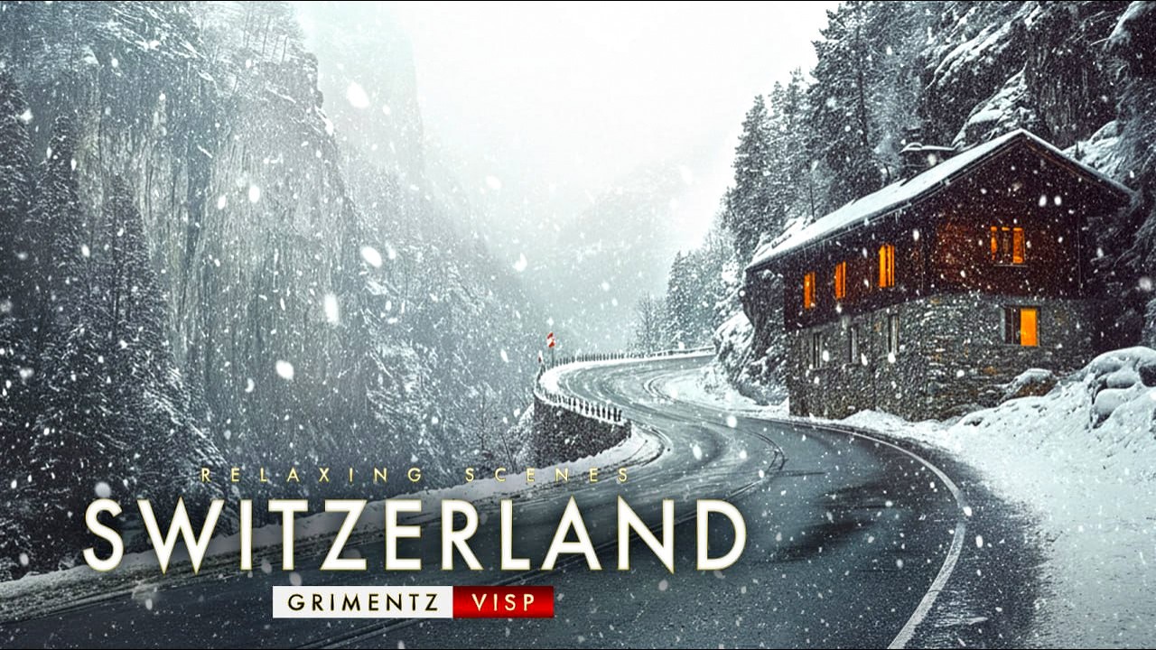 Switzerland 🇨🇭 Winter Driving Tour | Snow & Fog | Grimentz to Visp 4K