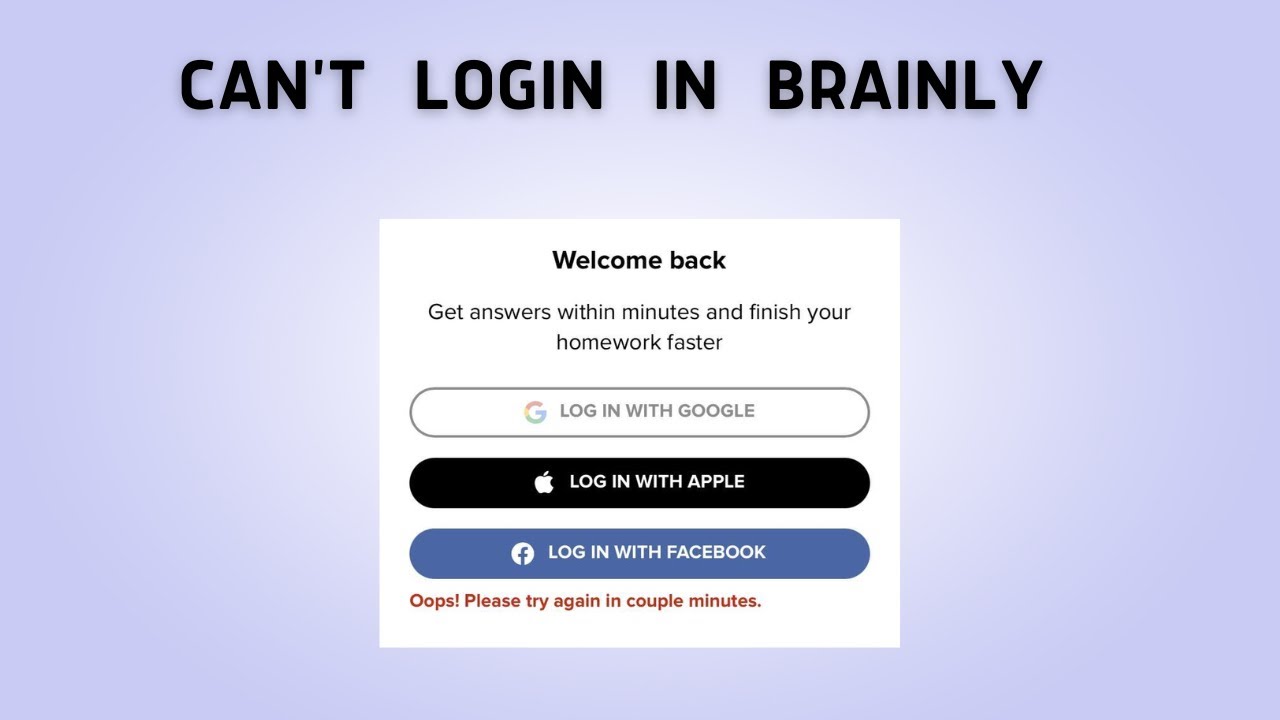 How to Fix Can't login in Brainly account