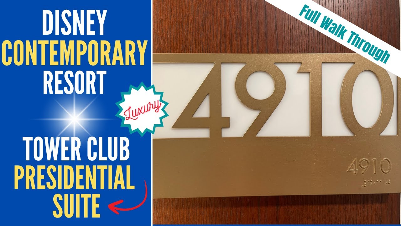 Disney Contemporary Resort * PRESIDENTIAL SUITE Tour * TOWER CLUB * #4910 * Concierge*Magic Kingdom