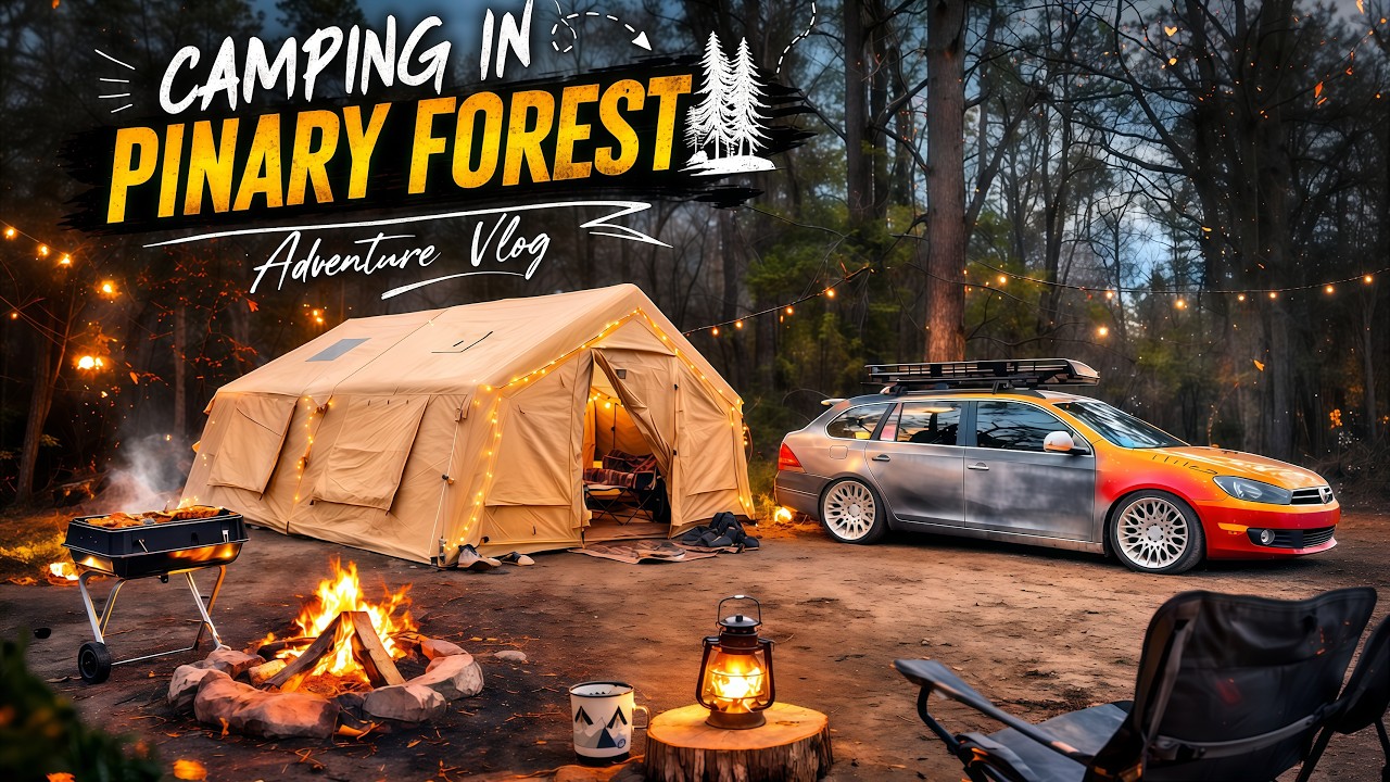 Camping in the Pinery Forest ASMR 🌲 Windy Night in the Pines (Not an Easy Camp!)