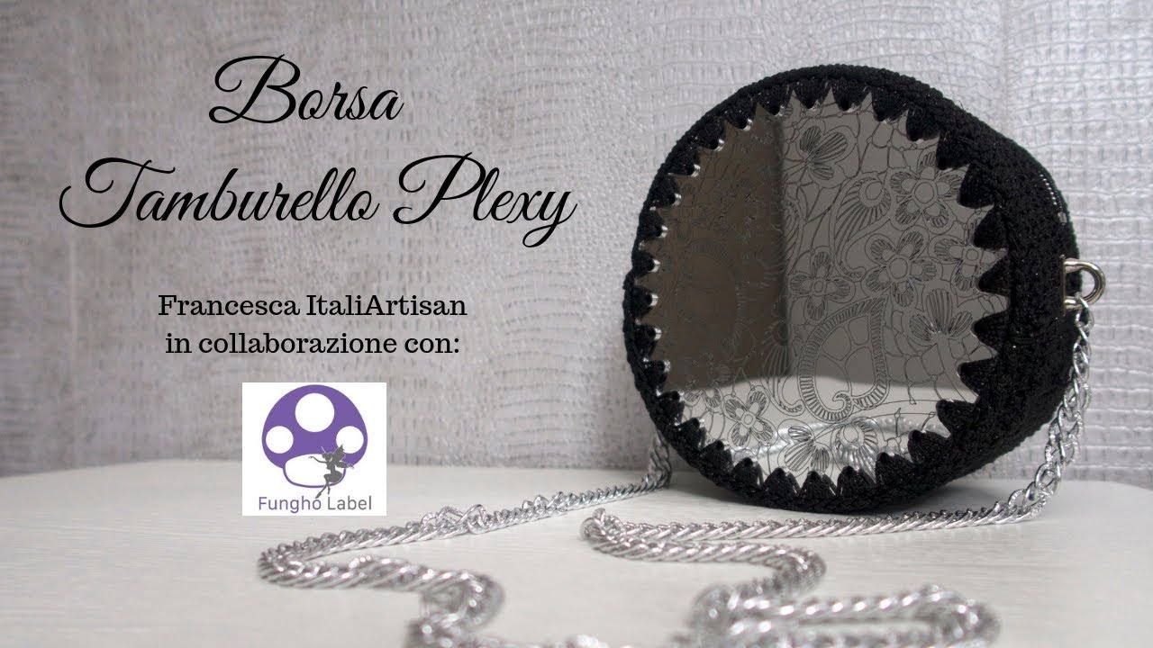 Tamburello Plexy - Borsa in cordino Macramè all'uncinetto e laterali in plexiglass by Fungho Label