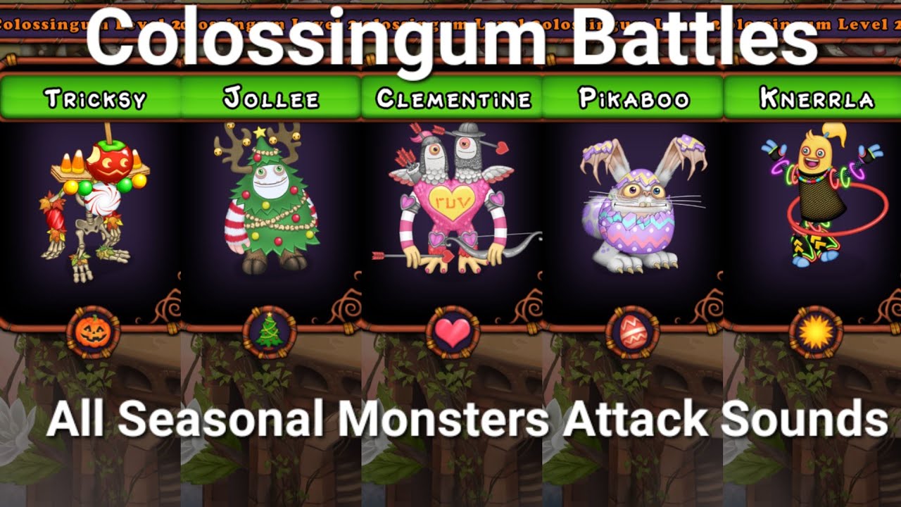 Colossingum Battles - All Seasonal Monsters Attack Sounds