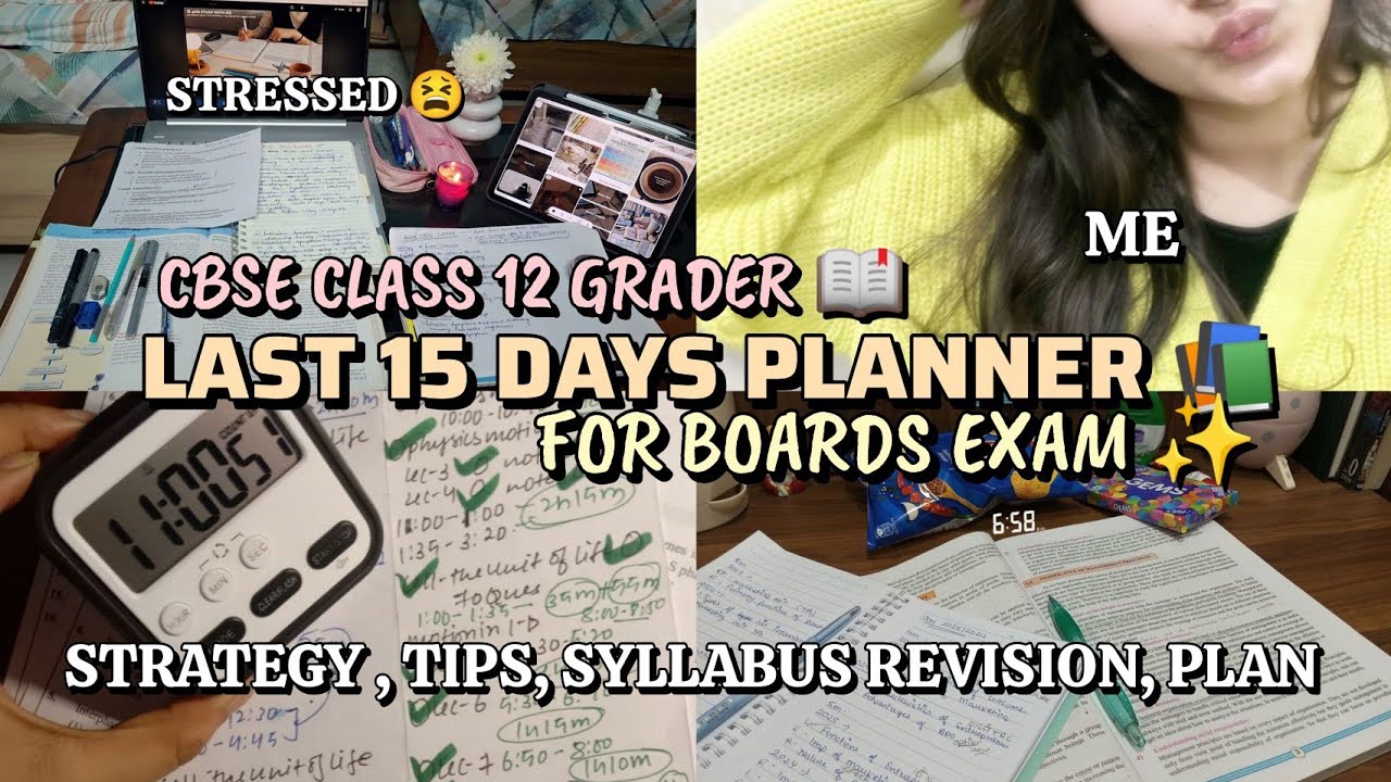 LAST 15 DAYS PLANNER 😱 FOR BOARDS 📚 CBSE CLASS 12th 🎀
