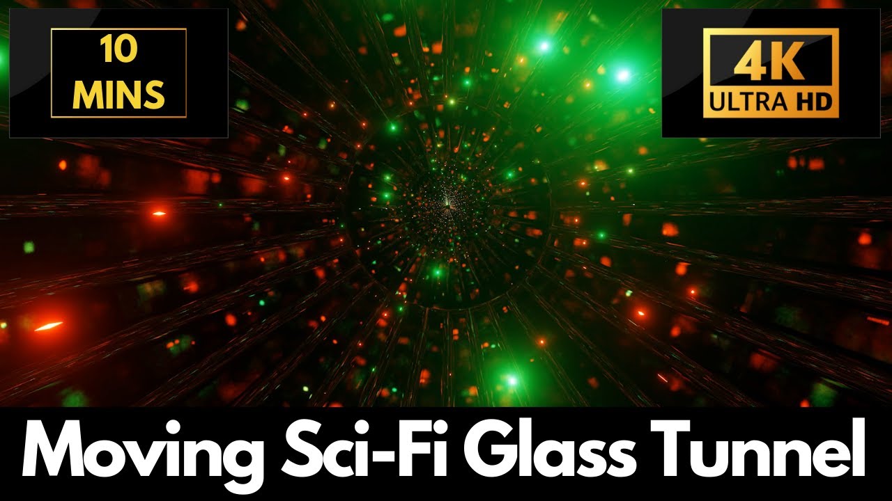 Amazing Green Orange Sci Fi Glass Tunnel &ndash; 1 HOUR Satisfying Background Video & Wallpaper!