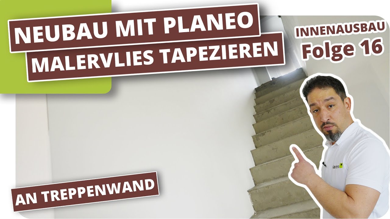 Malervlies alleine tapezieren an Treppenwand