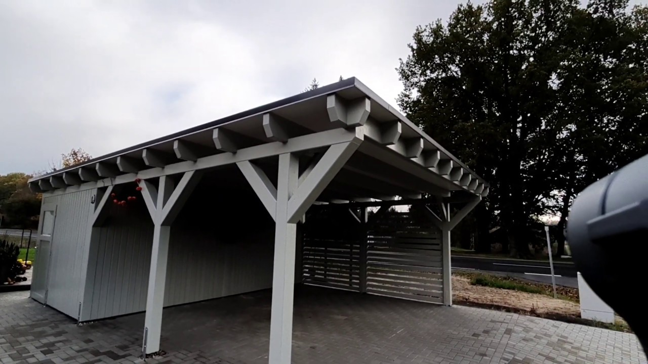 Carport hobak Holz Bau Kehrer, Doppelcarport mit Ger&auml;teraum