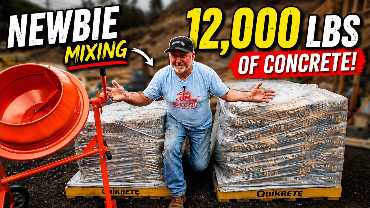 Beginner Takes on 12,000 LBS of Bagged Concrete! Episode 15