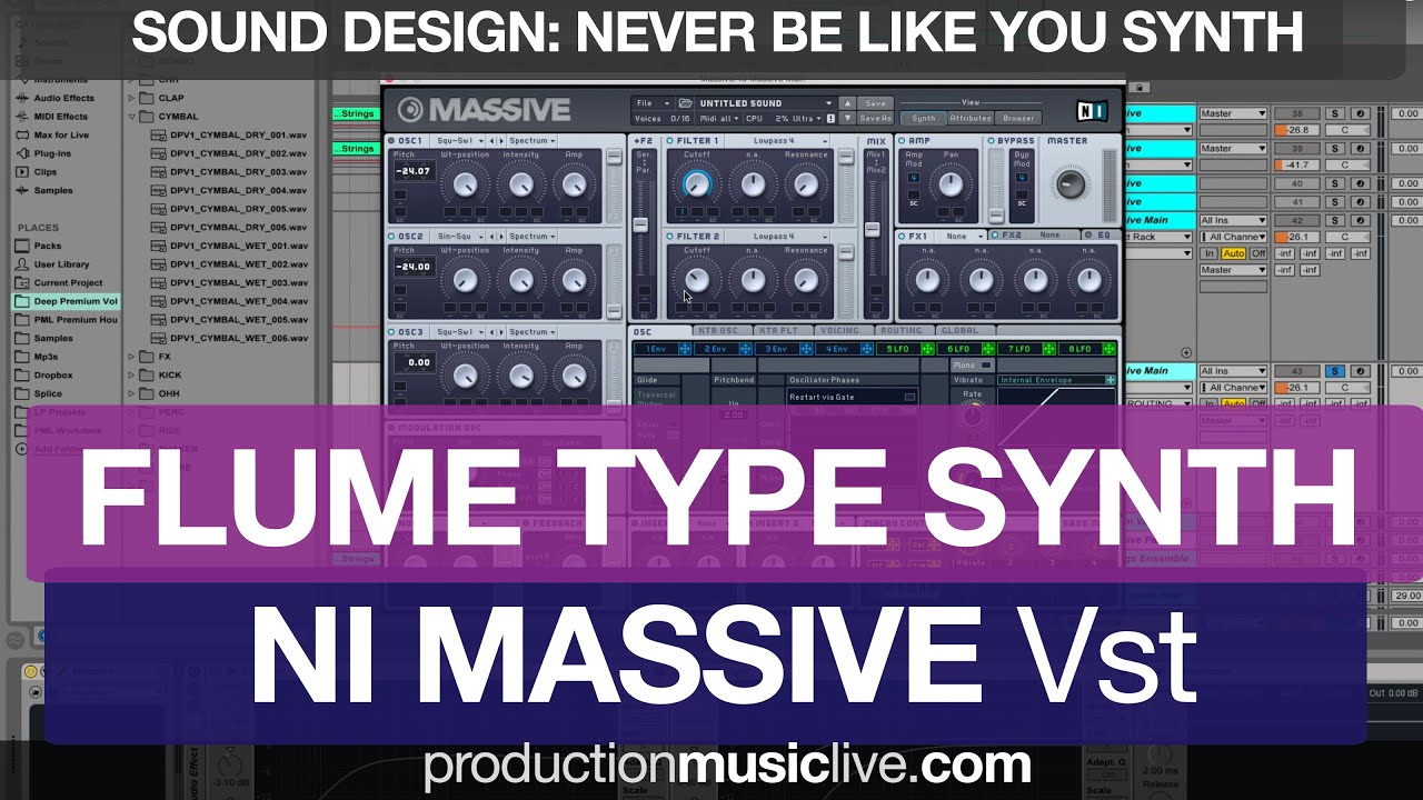 Flume Synth Never Be Like You NI MASSIVE - Tutorial Preset Sound Design