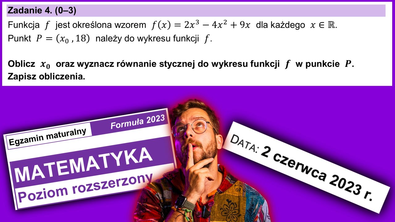Styczna do wykresu funkcji w PUNKCIE // Matura rozszerzona CZERWIEC 2023 (formuła 2023) | Zad.4