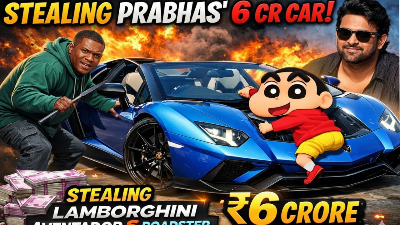 Franklin & Shinchan Steal Prabhas’ New Lamborghini Aventador 😱 | 6 Crore Car Theft | Spidey Gaming