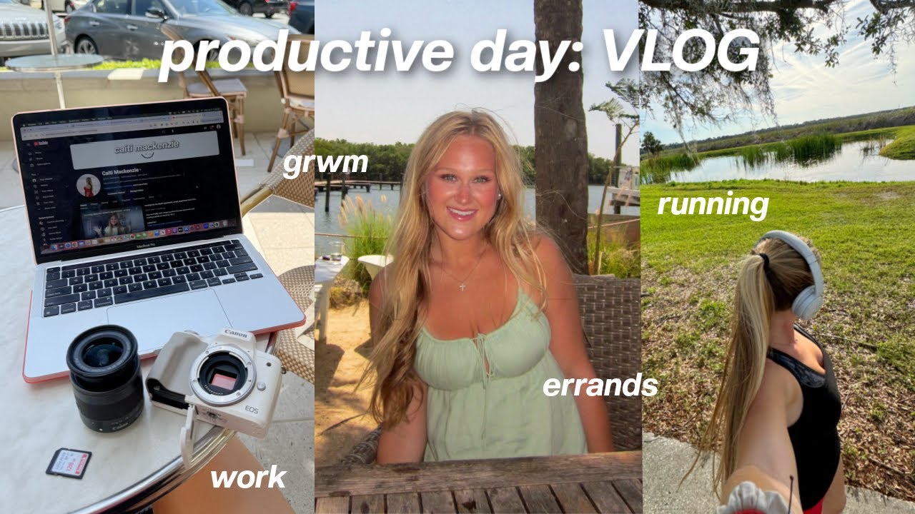 productive day in the life - grwm, errands, work, running