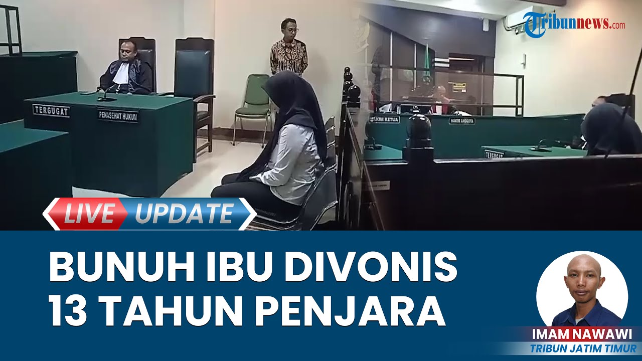 Tampang Anak Bunuh Ibu Kandung di Jombang Jember Tertunduk Dijatuhi Vonis 13 Tahun Penjara