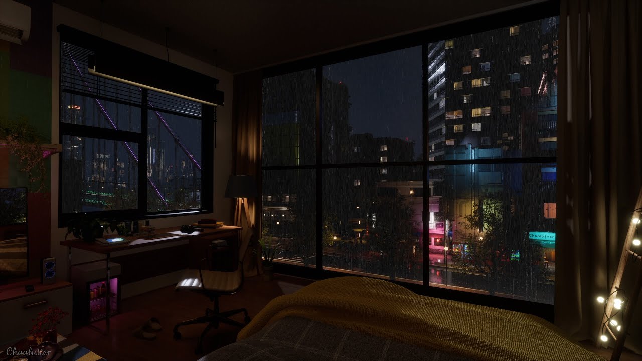 Rainy Early Autumn Ambience With Thunder And Lightning | Rain Sounds, Rain On Window, Thunder