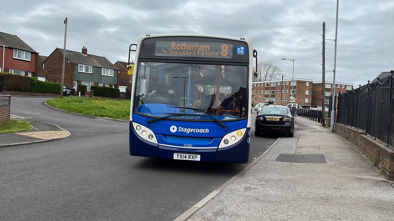 8 Stagecoach Bus - Thorogate to Rotherham Interchange (Full Ride)