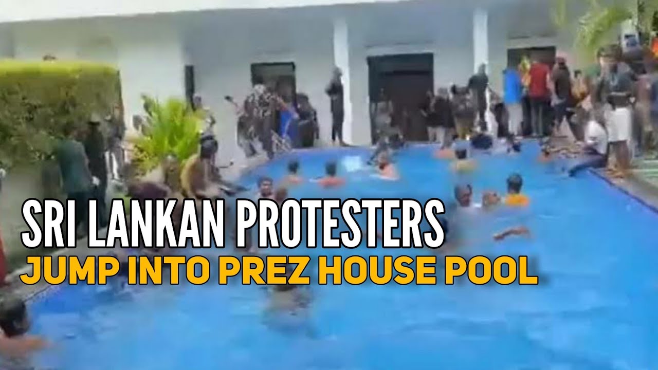 Sri Lanka Protesters Jump Into Prez Gotabaya Rajapaksa's Pool After Storming Into His House