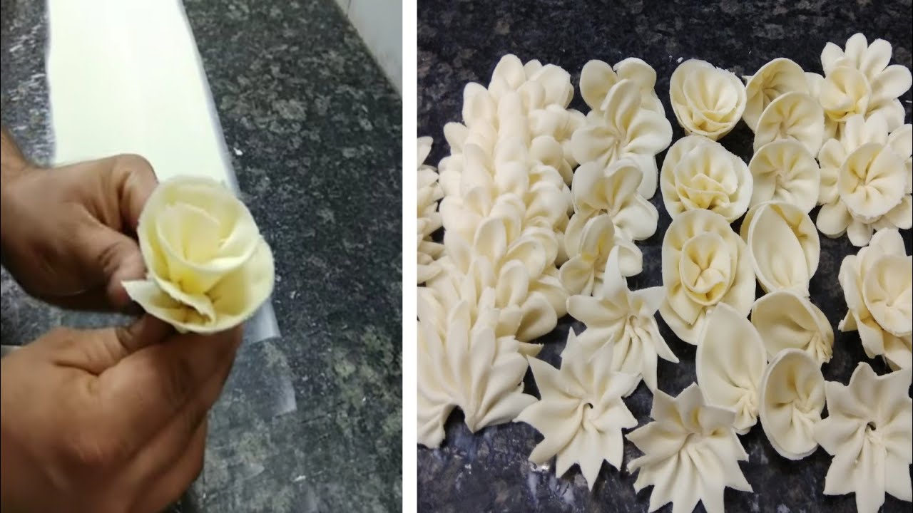Part:08 How to make White chocolate garnish tutorial |Fan chocolate |Flowers chocolate garnish