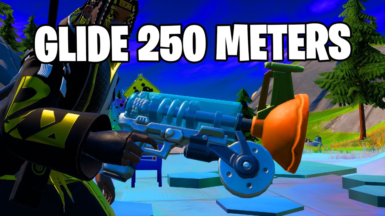 How to EASILY Glide 250 meters with the Grapple Glider in one shot | Fortnite Week 9 Challenge Guide