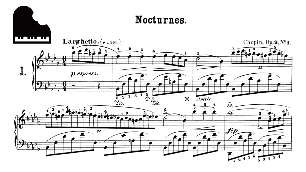 Chopin Nocturne Op.9 No.1 | 쇼팽 녹턴 1번, 그리움을 담음 | 악보(score)