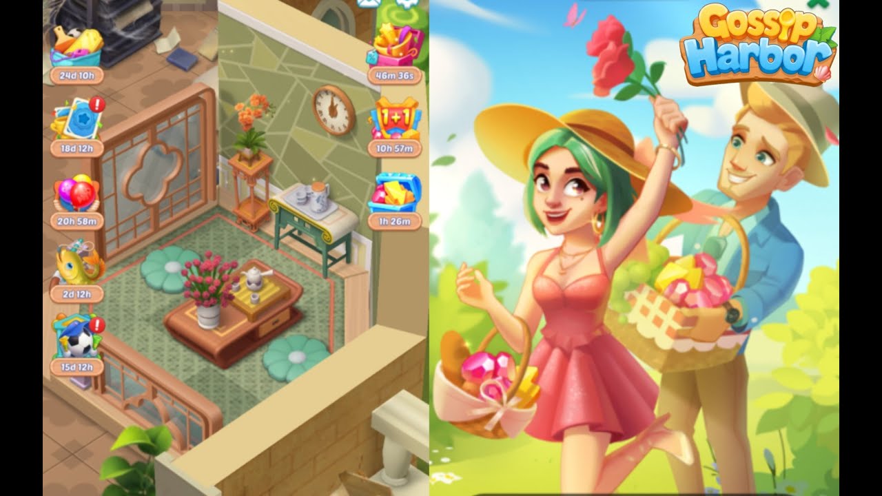 Gossip Harbor : Merge Game /🍰☕️ Day 122  Level 103-104 Part 122 🥖🍞    #gossip #