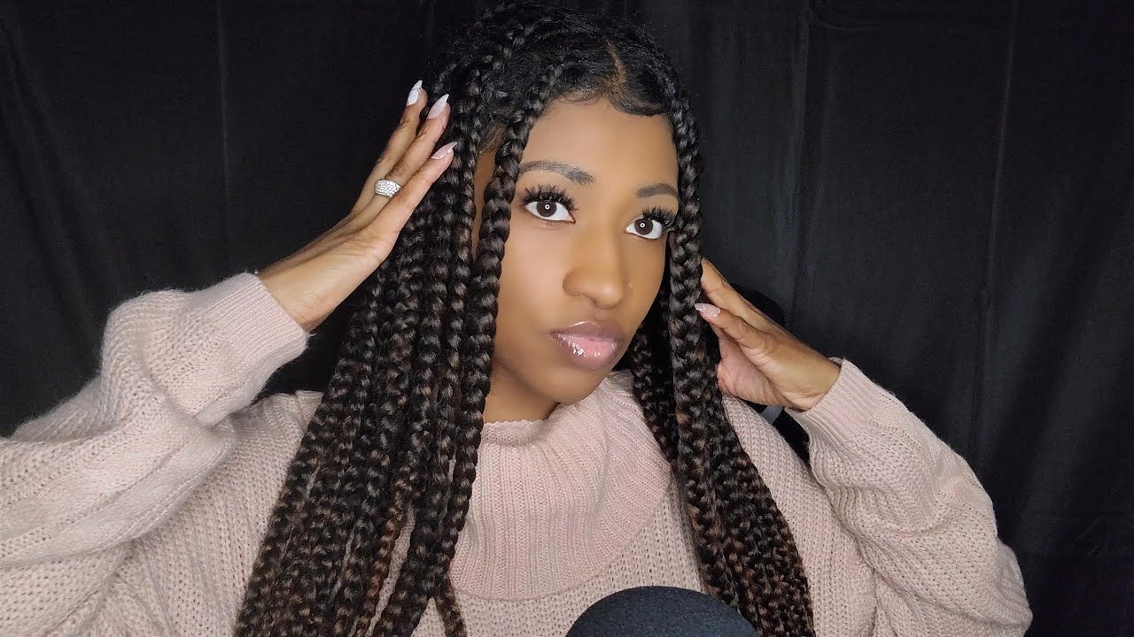 ASMR Playing With My Braids (Hair Play and Self Personal Attention)