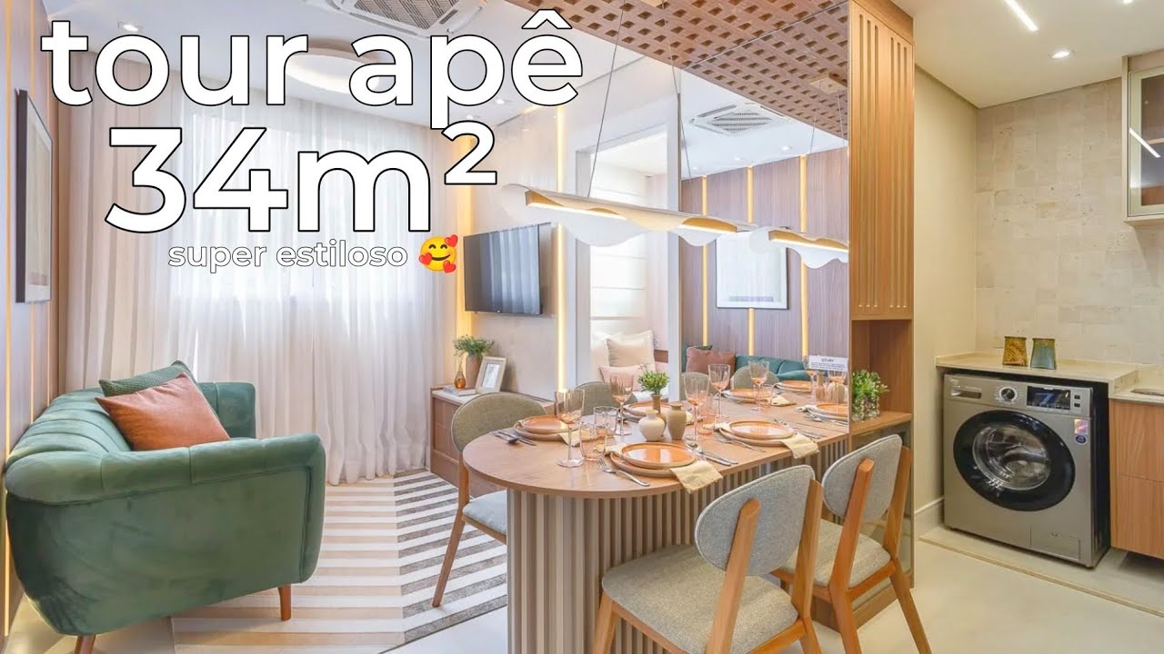 TOUR APÊ 34M² - TOUR APARTAMENTO 34M² - APÊ MODELO DECORADO
