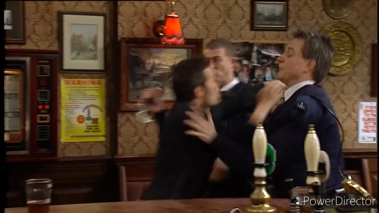Classic Corrie - Charlie Stubbs Tries To Attack Dev But He Was Stopped and Arrested (18/5/05*OD)