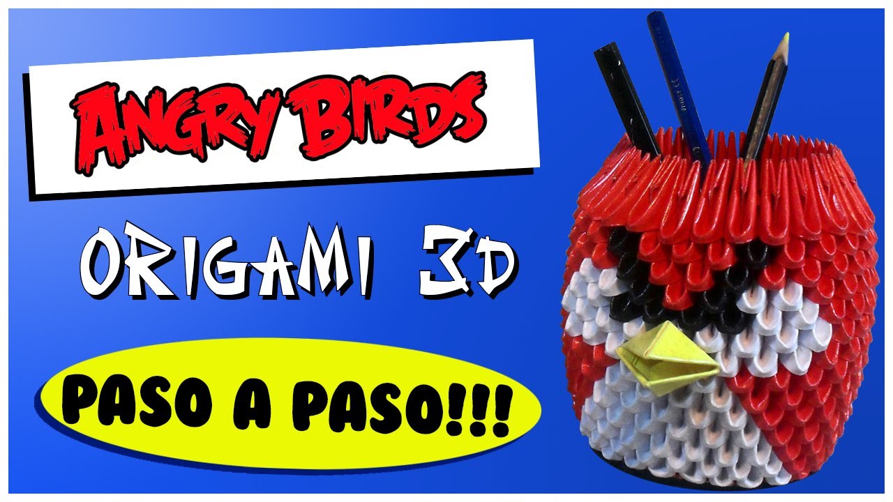 Como hacer a RED 🐦 Angry Birds en Origami 3D PASO A PASO!!