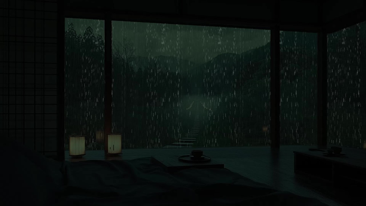Night Rain in a Mountain 🌙 Gentle Rainfall for Relaxation, Focus and Peaceful Sleep