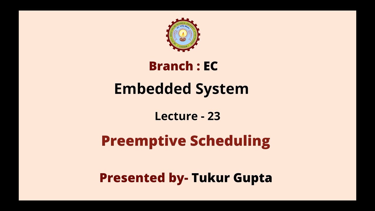 Embedded System | Preemptive Scheduling | AKTU Digital Education